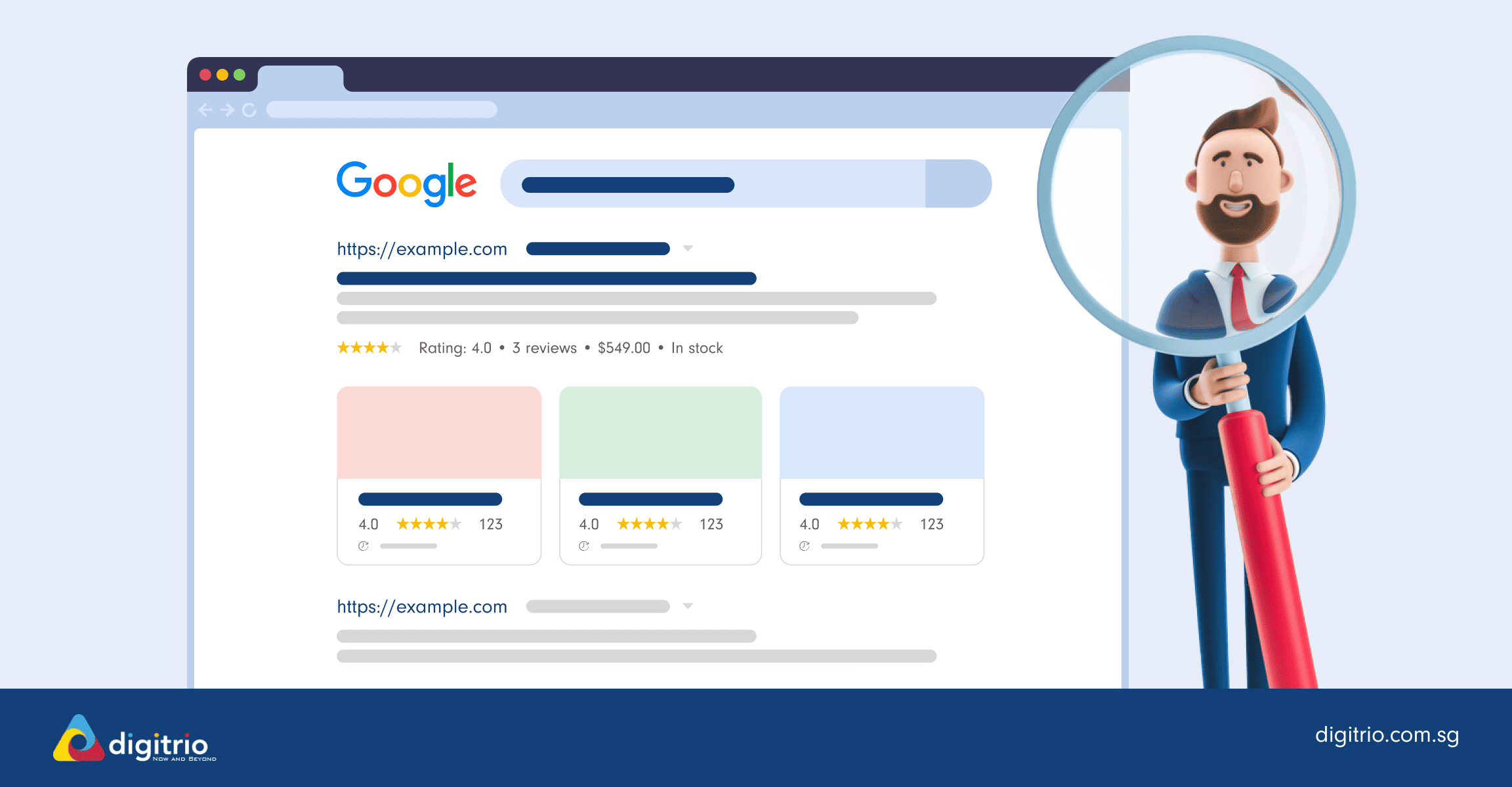 Search engine with structured data markup 