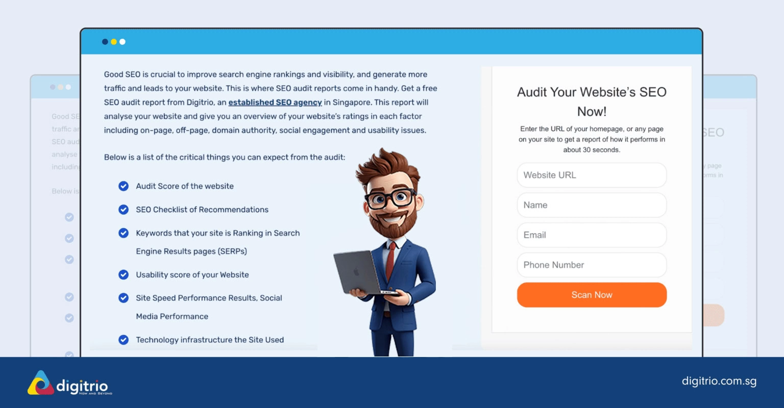 Screenshot of Digitrio's SEO Audit Report Tool Screenshot of Digitrio's SEO Audit Report Tool