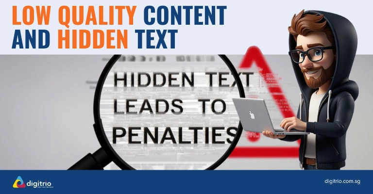 Black Hat SEO - Low Quality Content & Hidden Text by Digitrio Black Hat SEO - Low Quality Content & Hidden Text by Digitrio